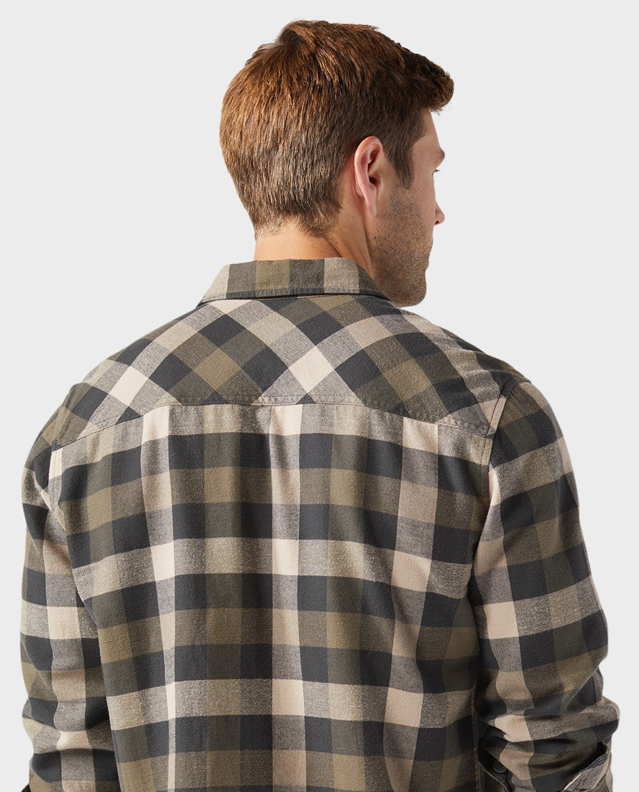 Stio Men's Junction Midweight Flannel Blue Heron Plaid / Large