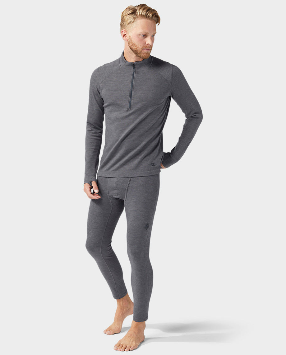 MEN'S BLACK THERMAL UNDERWEAR/LONG JOHNS, SIZE 2XL, COTTON/POLYESTER, 210  G/SQ M