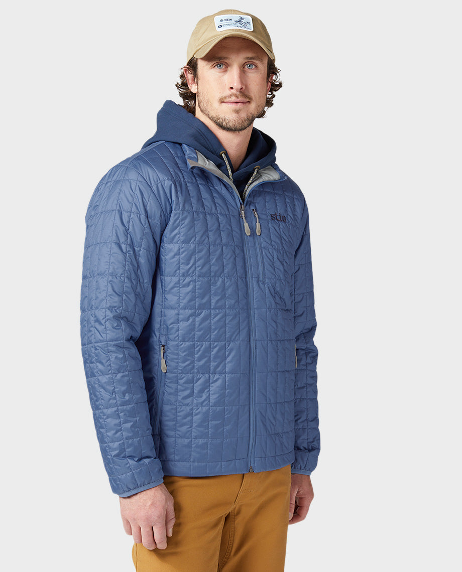 Stio Men's Azura Insulated Small Jacket Navy Blue Full shops Zip Patch